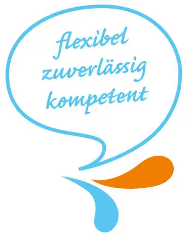 Sprechblase mit Unternehmenswerten