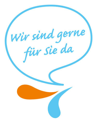 Dramburg+Hertwig Getränkefachhandel - Sprechblase" Wir sind gerne für Sie" da