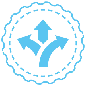 Symbol für flexiblen Service mit Pfeilen