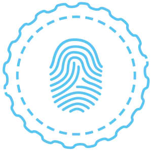 Fingerabdruck-Symbol für individuelle Beratung